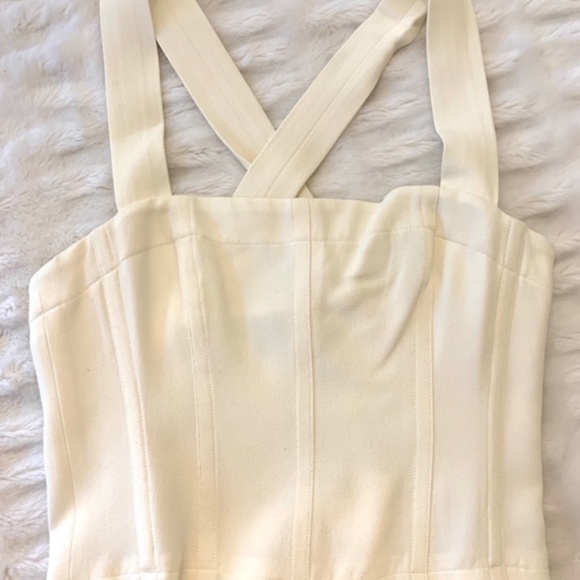 449. THEORY Rosina Bustier Ivory Jumpsuit $495 NWT Sz 4 - Picture 3 of 4